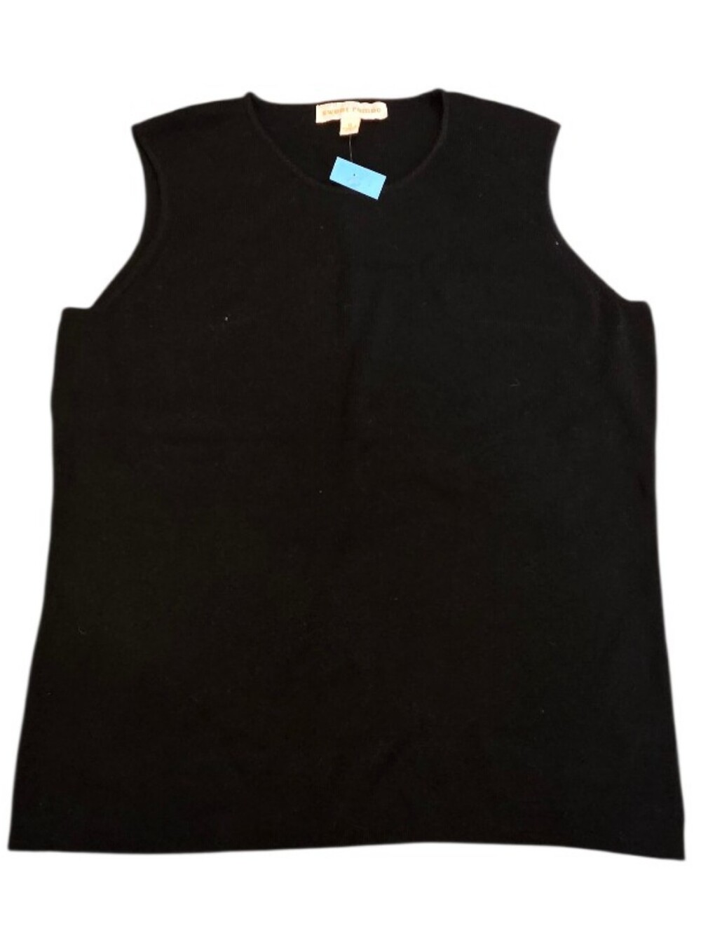 Sweet Romeo Black Sleeveless Cotton Tank Top Sz XL